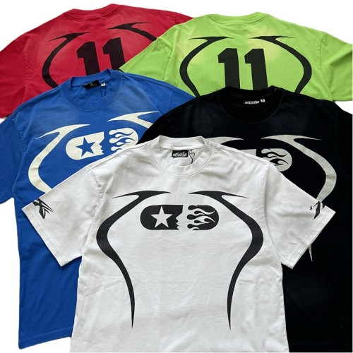 Hellstar Studio sport logo back digital print washed version tee & shorts set 7 colors