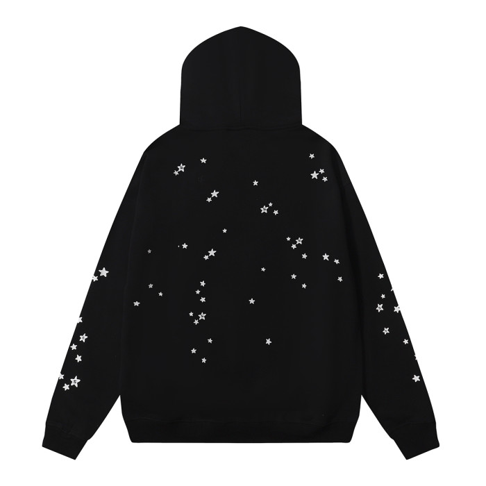Young Thug-Sp5der Jeffery White Stars Bubble Print Hoodie & Pants Set