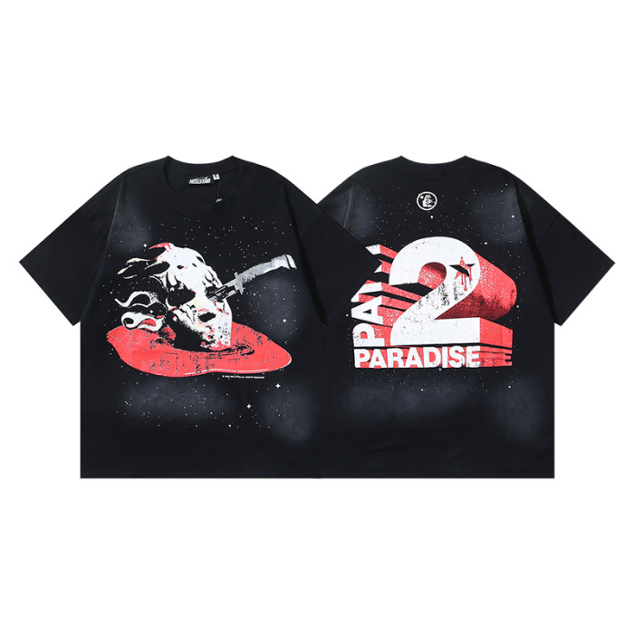 Hellstar Studio Skull Blood Park White Ink Dot Washed Version Tee