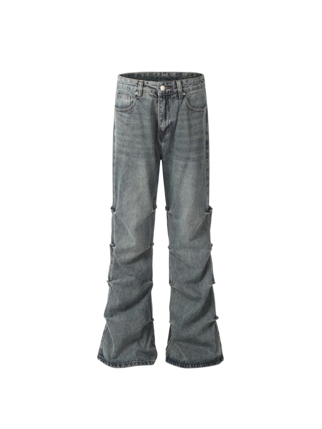 Side Frayed Micro Wide Leg Jeans