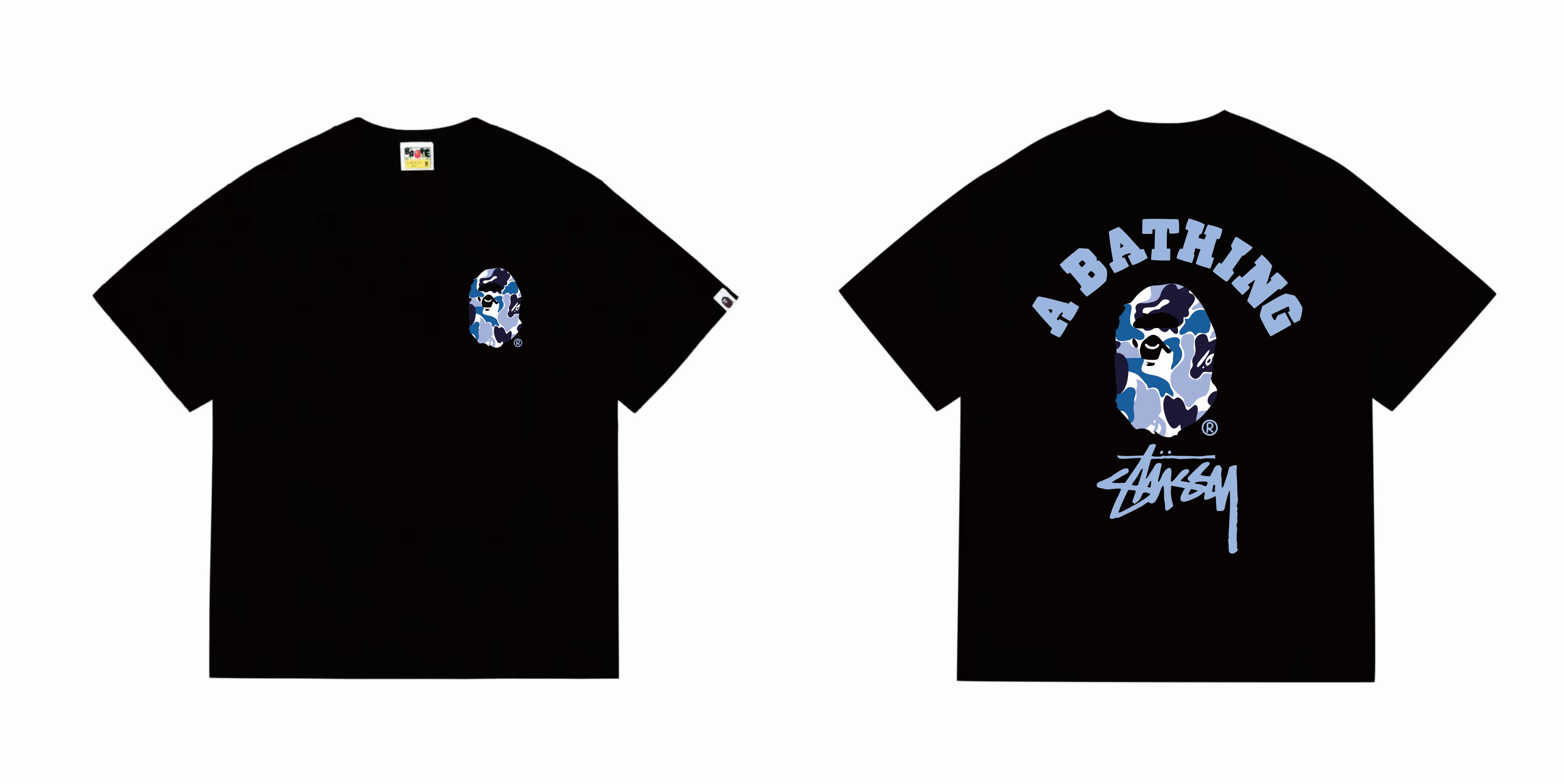 A Bathing Ape Blue Camo Shirt detail photo 3