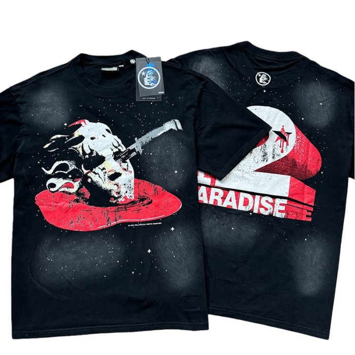 Hellstar Studio Skull Blood Park White Ink Dot Washed Version Tee