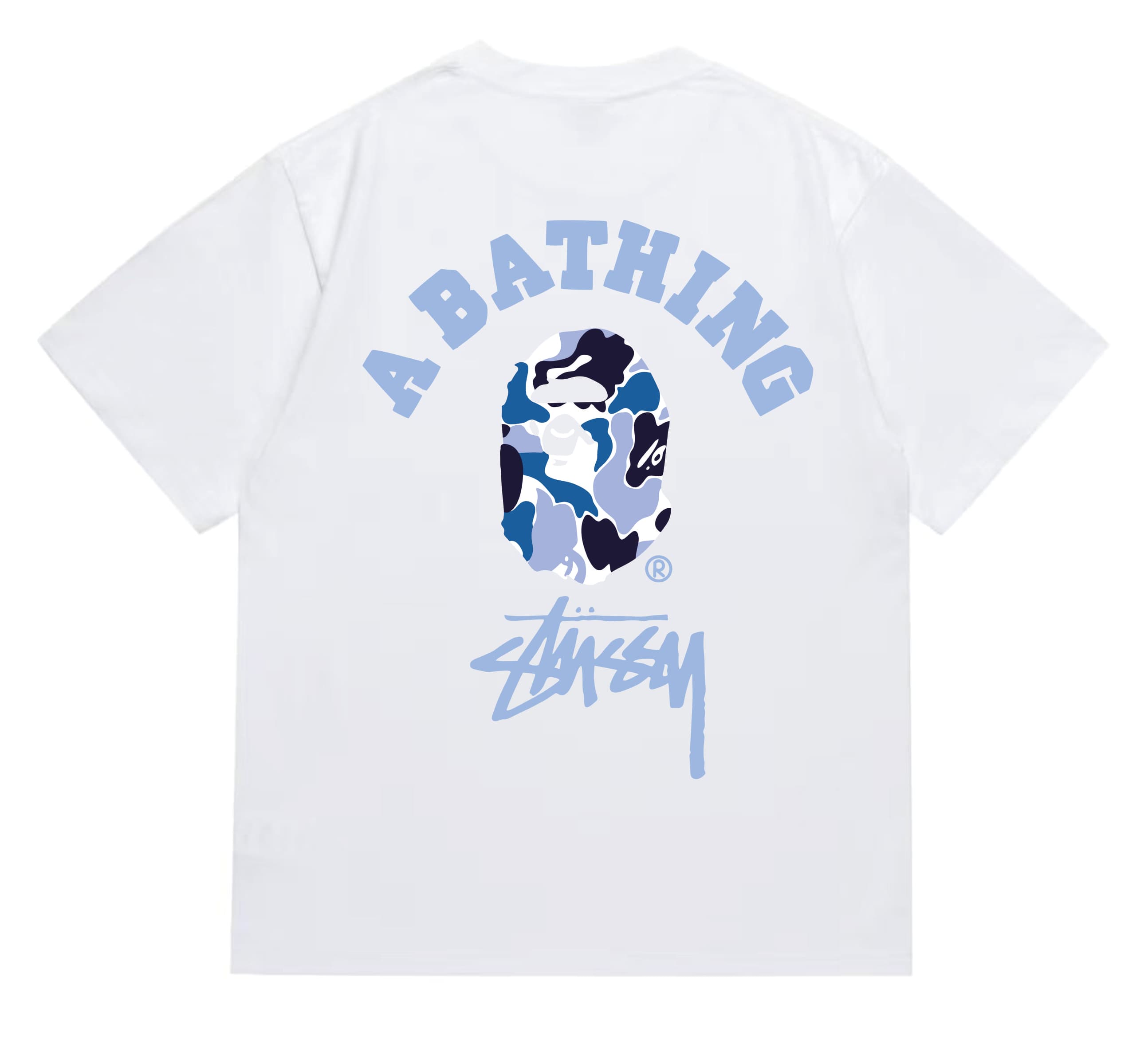 A Bathing Ape Blue Camo Shirt detail photo 11