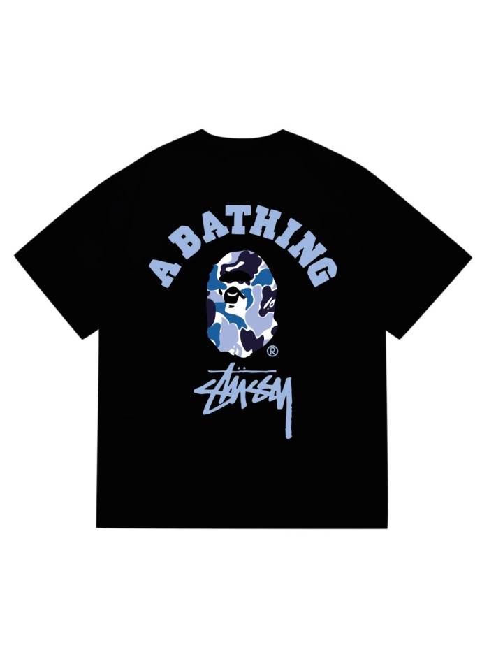 A Bathing Ape Camouflage Blue Print Ape Head tee 5 colors