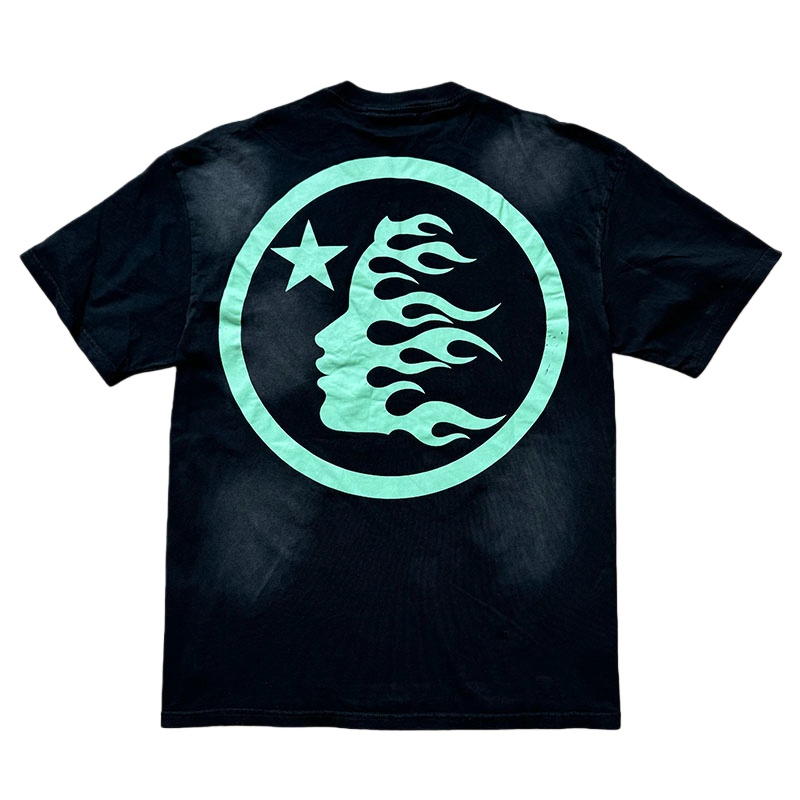 Hellstar Studio White Green Logo Washed T-shirt detail photo 3