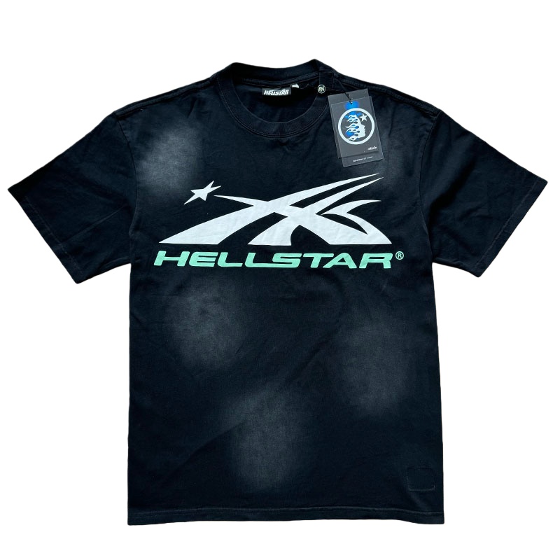 Hellstar Studio White Green Logo Washed T-shirt detail photo 2