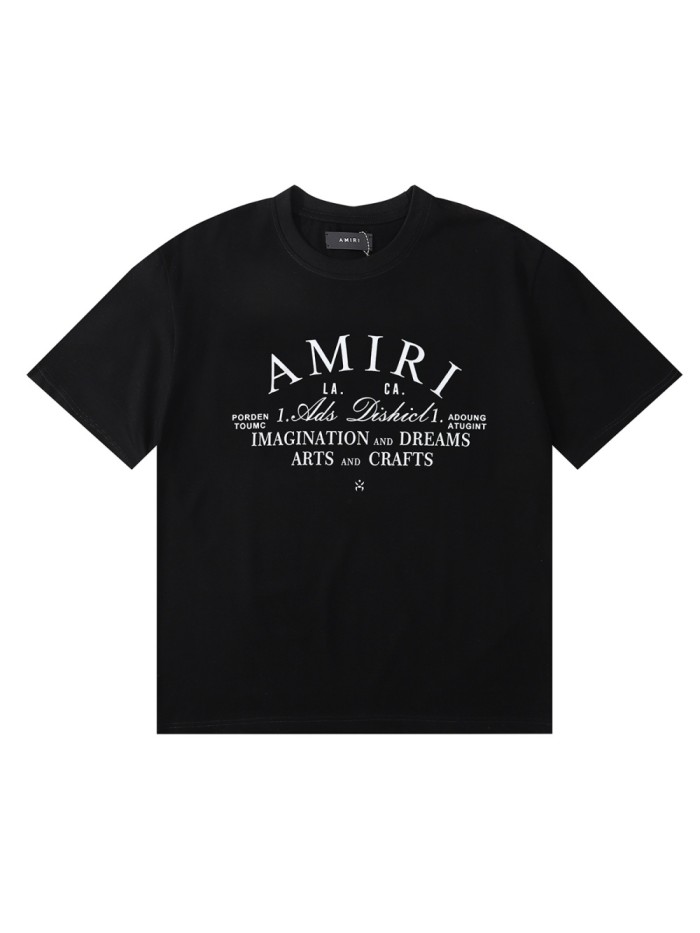 Amiri Solid Color Slogan Print tee 2 colors