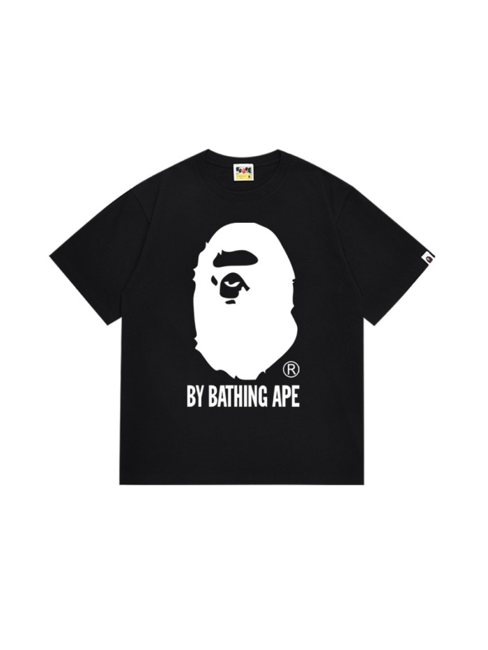 A Bathing Ape Classic Ape Head Letter Cotton Round Neck Tee 2 colors
