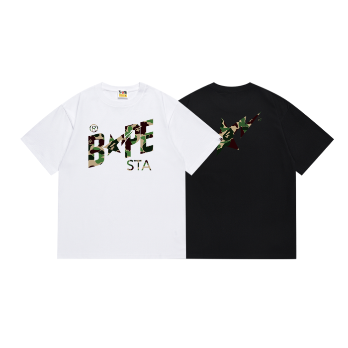 A Bathing Ape STA Camouflage Lightning Star Letter Tee 6 colors