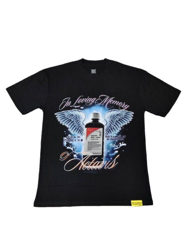 Cough syrup Bottle Wings Print Tee