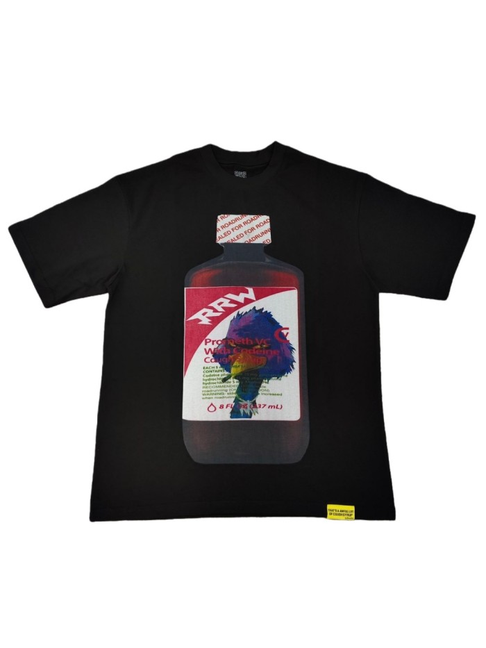 Cough syrup Blue Bird-headed Bottle Print Tee