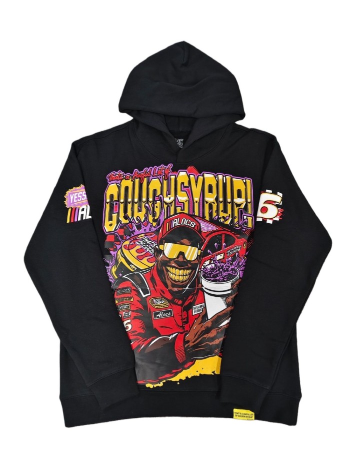 Cough syrup Purple Liquid Racing Car Print Hoodie