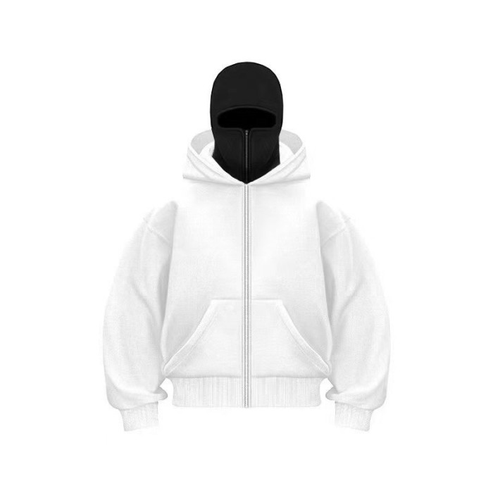 Double-Layer Hooded Zipper hoodie balaclava 9 colors 28677389