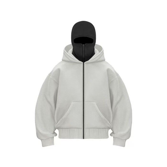 Double-Layer Hooded Zipper hoodie balaclava 9 colors 28677389