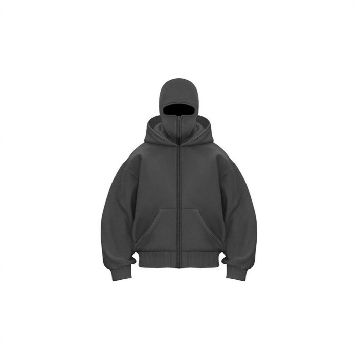 Double-Layer Hooded Zipper hoodie balaclava 9 colors 28677389