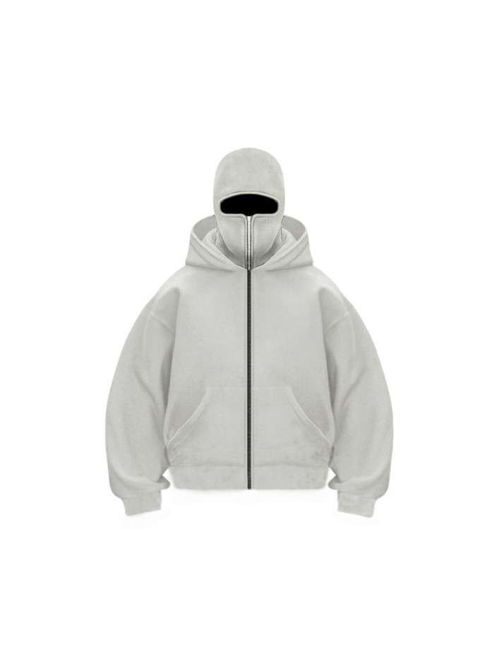 Double-Layer Hooded Zipper hoodie balaclava 9 colors 28677389