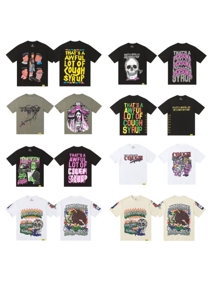Cough syrup Skeleton Whip Man Image Print Tee 11 colors