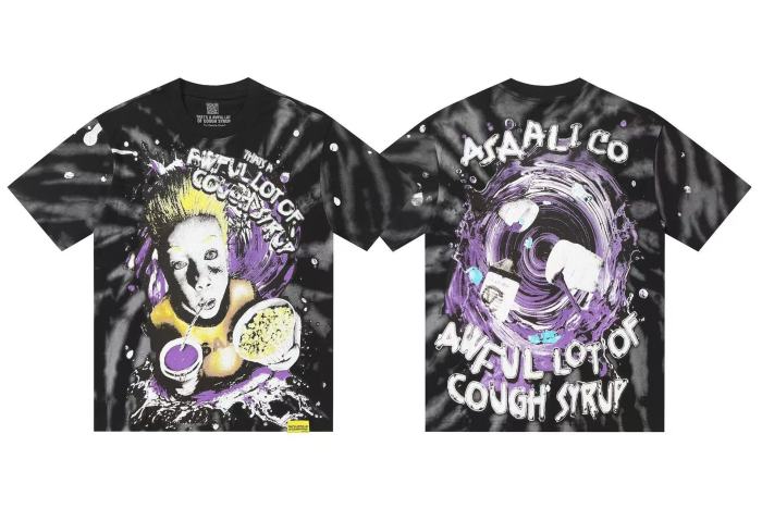 Cough syrup Flame Target Heart Saint Print Tee 11 colors