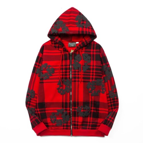 Denim Tears Plaid Foam Wood Lotus Print hoodie 3 colors