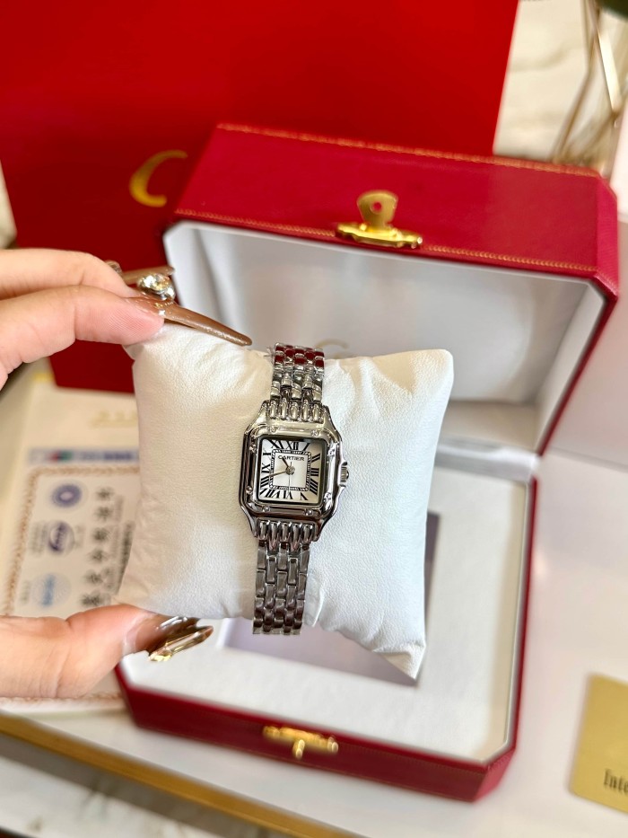 Santos Panthère Stainless Steel Strap Quartz Movement Watch【Dial size：24x24mm】