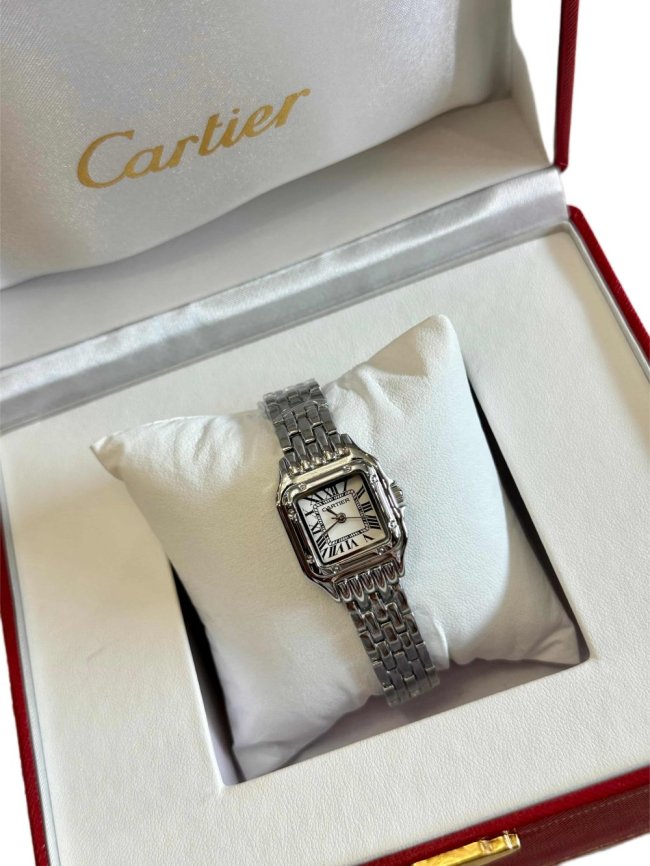 Santos Panthère Stainless Steel Strap Quartz Movement Watch【Dial size：24x24mm】