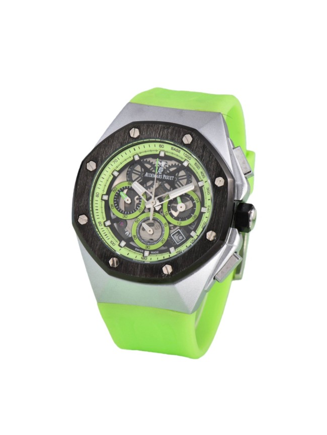 Octagonal Black-Silver Dial Screw-Mounted Luminous Quartz Movement Watch【Dial diameter：42mm/12mm】8 colors