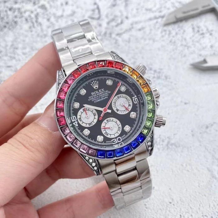 Submariner Cubic Zirconia Inlay Quartz Movement Watch 4 colors