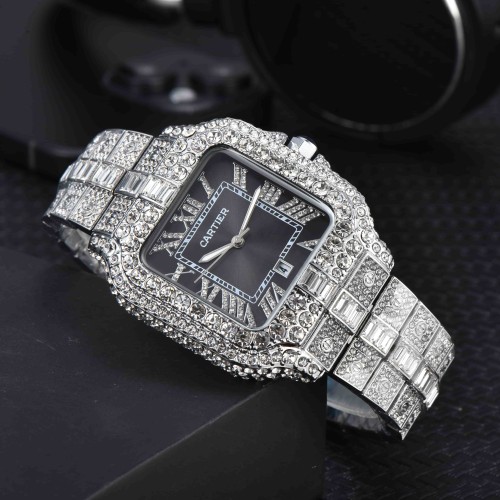 Luxury Full Cubic Zirconia Inlay Quartz Movement Watch 16 colors