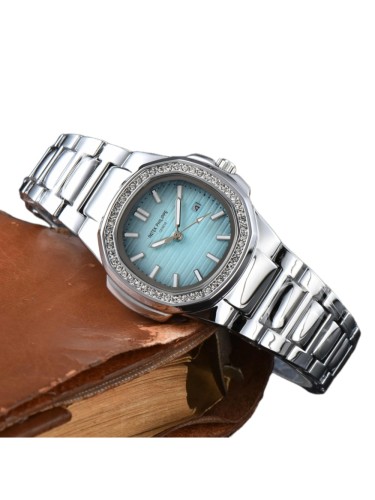 Nautilus Cubic Zirconia Inlay Quartz Movement Watch 5 colors
