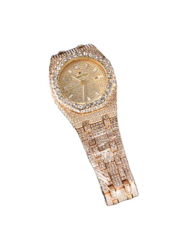 Royal Oak Different Dials Cubic Zirconia Inlay Quartz Movement Watch 11 colors