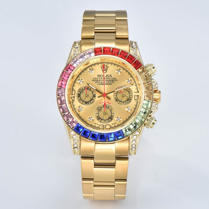 Submariner Cubic Zirconia Inlay Quartz Movement Watch 4 colors