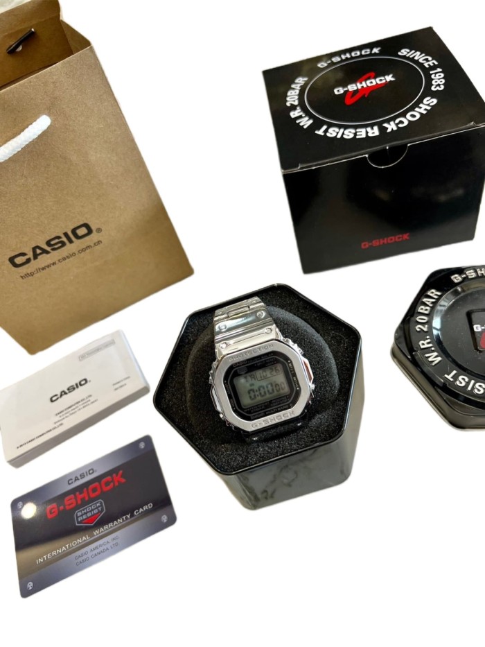 G-SHOCK Metal Evolution Little Silver Brick Quartz Movement Watch