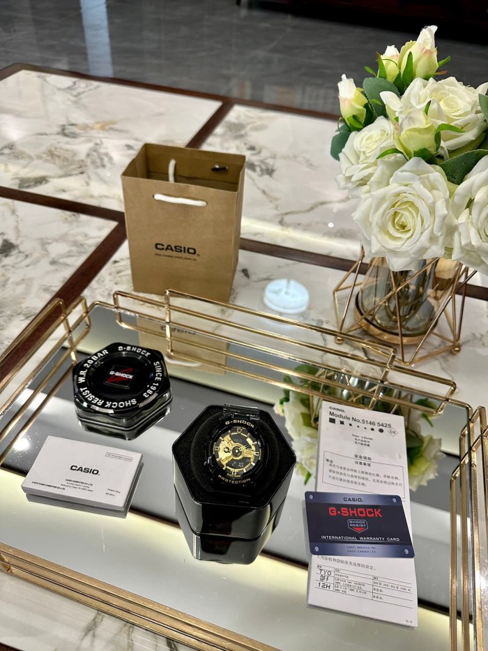 G-SHOCK Black and Gold Dial Quartz Movement Watch