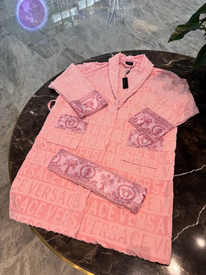 Medusa Barocco Print Sleeve Cotton Bathrobe 2 colors