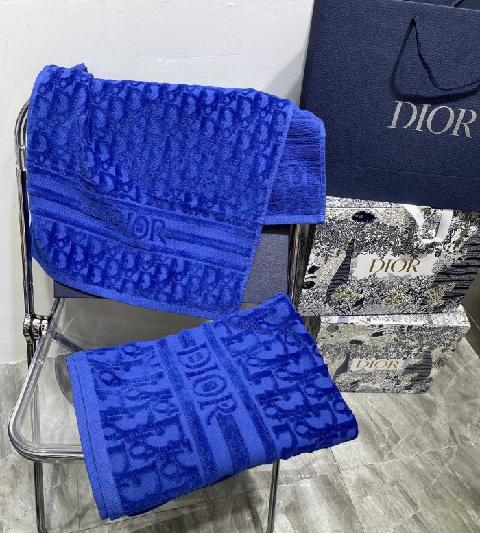 Solid Color Letter 3D Jacquard Bath Towel Set 3 colors