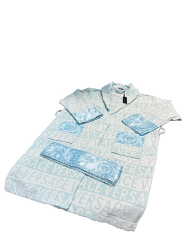 Medusa Barocco Print Sleeve Cotton Bathrobe 2 colors