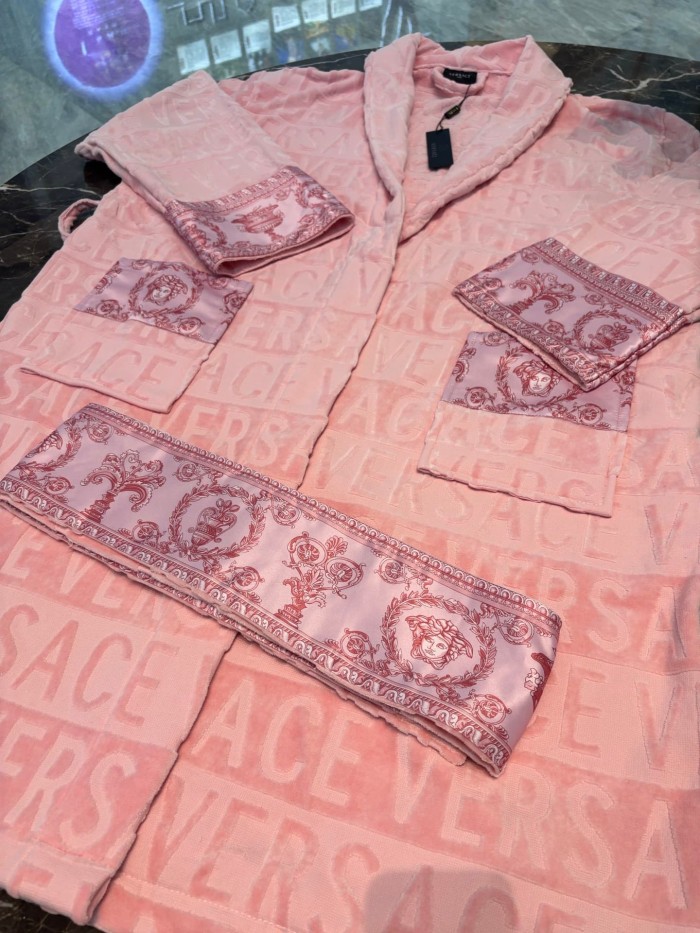 Medusa Barocco Print Sleeve Cotton Bathrobe 2 colors