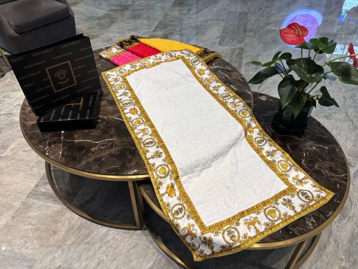 Border Baroque Pattern Jacquard Bath Towel Three-Piece Set 5 colors