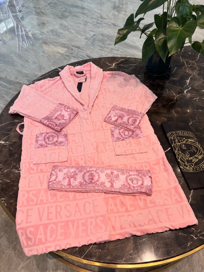 Medusa Barocco Print Sleeve Cotton Bathrobe 2 colors
