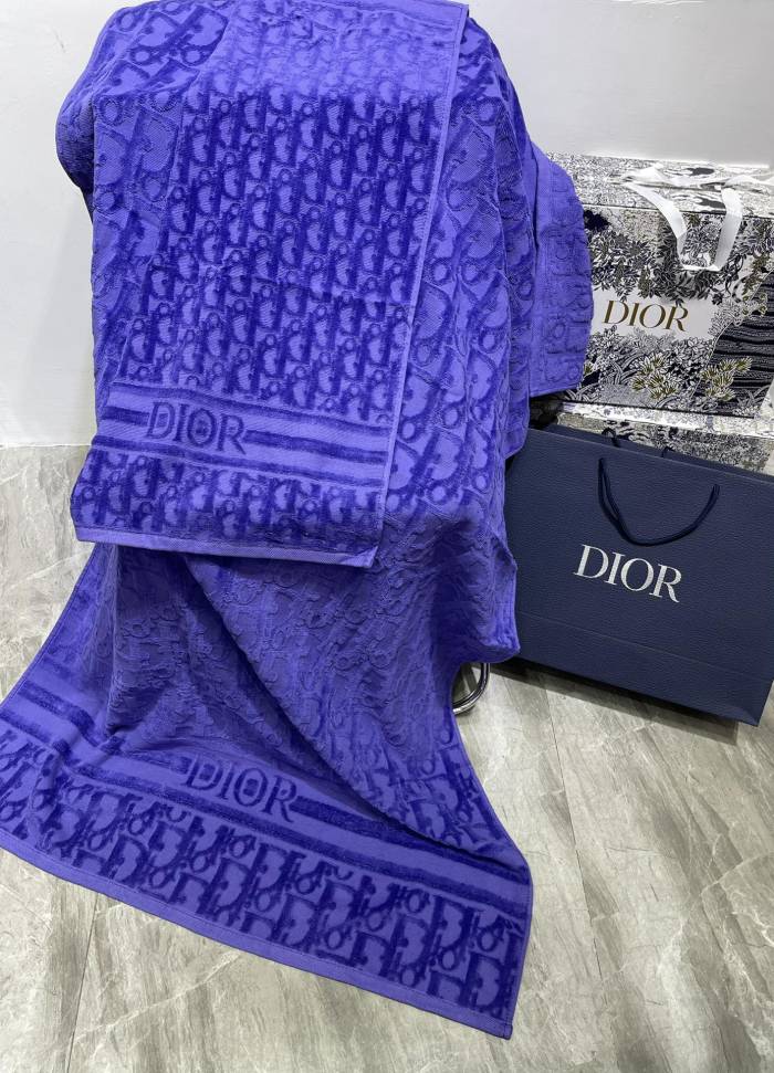 Solid Color Letter 3D Jacquard Bath Towel Set 3 colors
