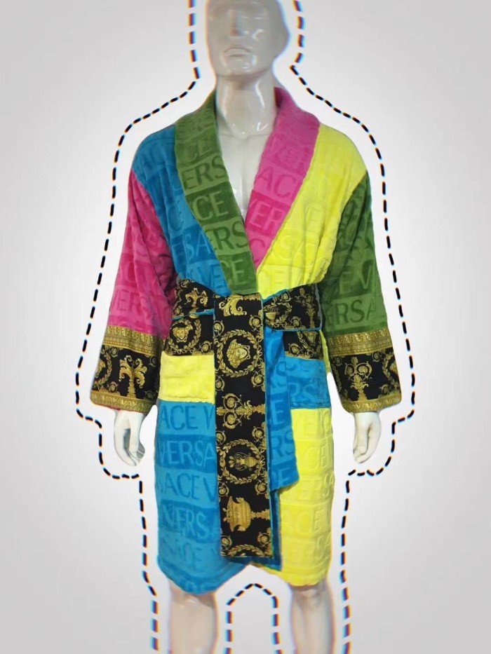 Dopamine Colorful Cut Pile Jacquard Bathrobe