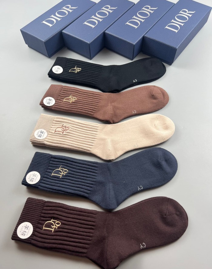 Double-Needle Craft Cashmere Socks 5 Pairs per Box