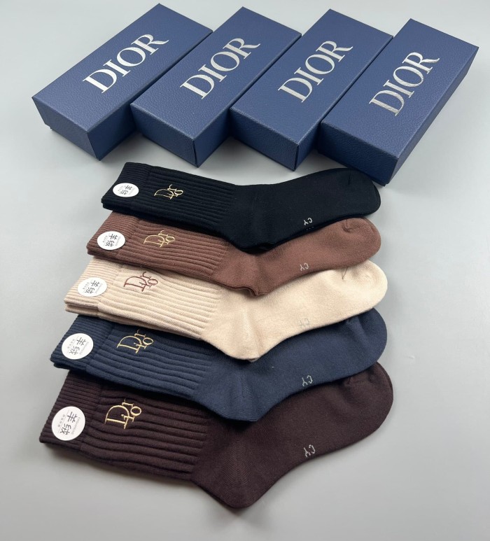 Double-Needle Craft Cashmere Socks 5 Pairs per Box