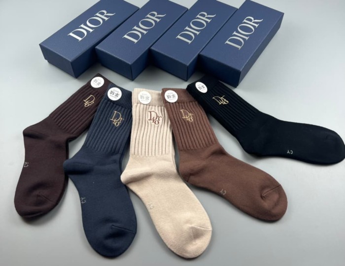 Double-Needle Craft Cashmere Socks 5 Pairs per Box