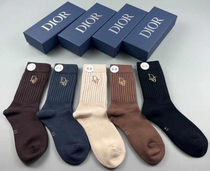 Double-Needle Craft Cashmere Socks 5 Pairs per Box