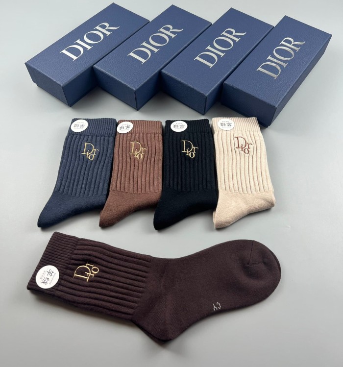 Double-Needle Craft Cashmere Socks 5 Pairs per Box