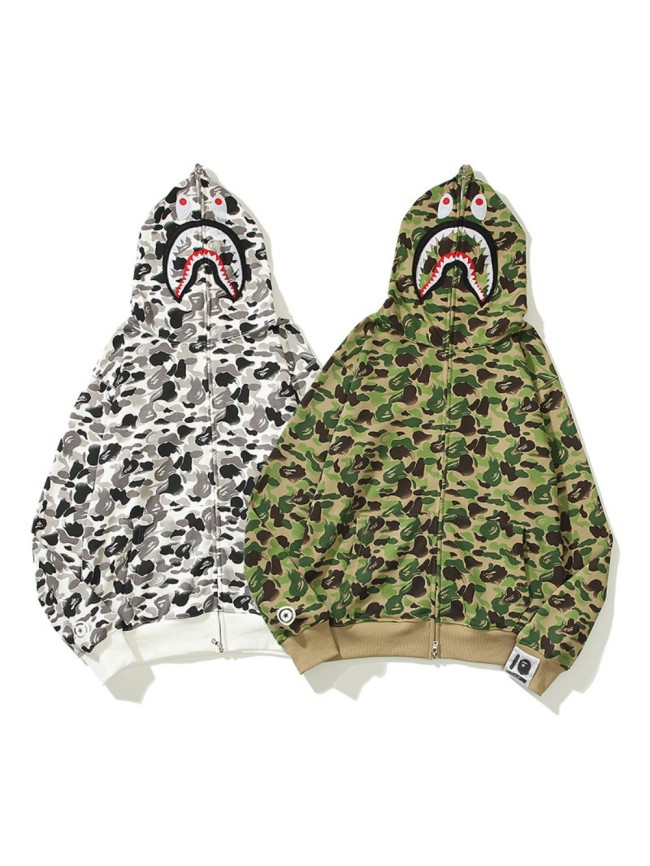 A Bathing Ape Shark Head Chinese Feng Shui Ink Camouflage Hoodie
