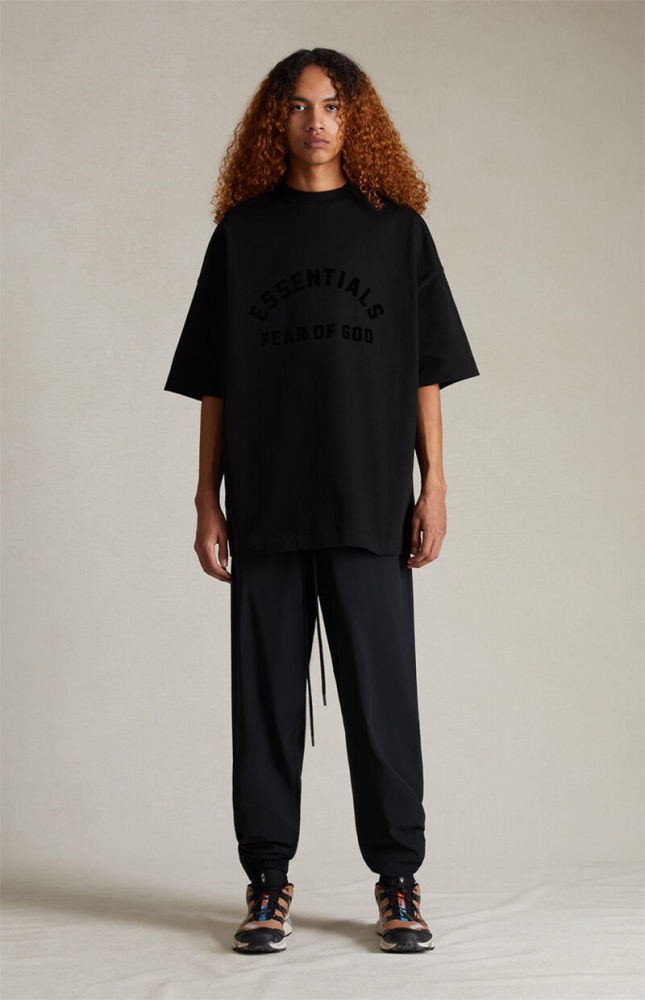 Fear of God Essentials 1:1 quality version 3D Silicone Curved Logo T-shirt & Shorts Set 5 colors