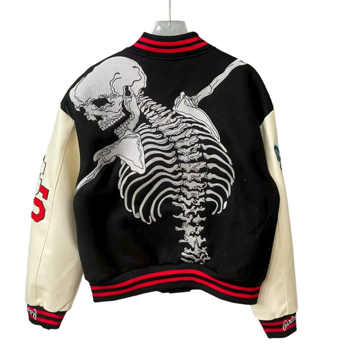 Back Skeleton Embroidered Baseball Jacket 2 colors 28485548