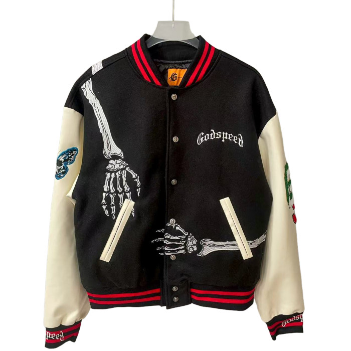 Back Skeleton Embroidered Baseball Jacket 2 colors 28485548